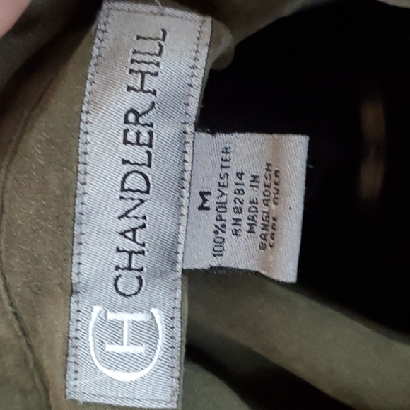 Chandler Hill Button One Pocket Suede Like Blouse - Picture 5 of 5